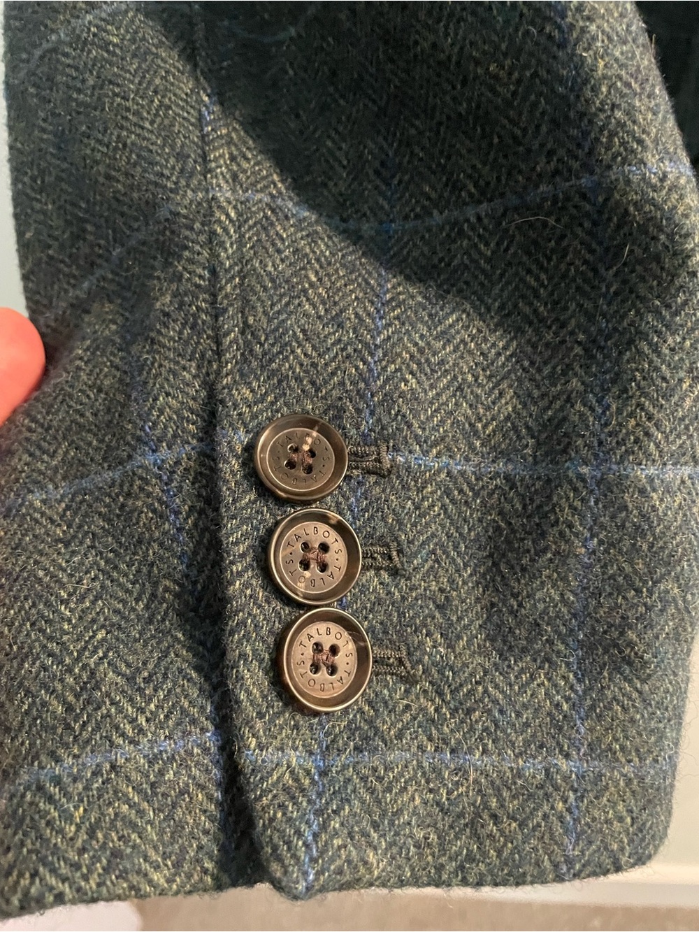 Talbots forest green herringbone tweed blazer 20w - Picture 6 of 7